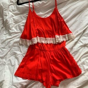 Socialite lace trim romper